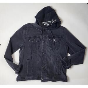Boy's Hollister Black Denim Jacket with Hoodie